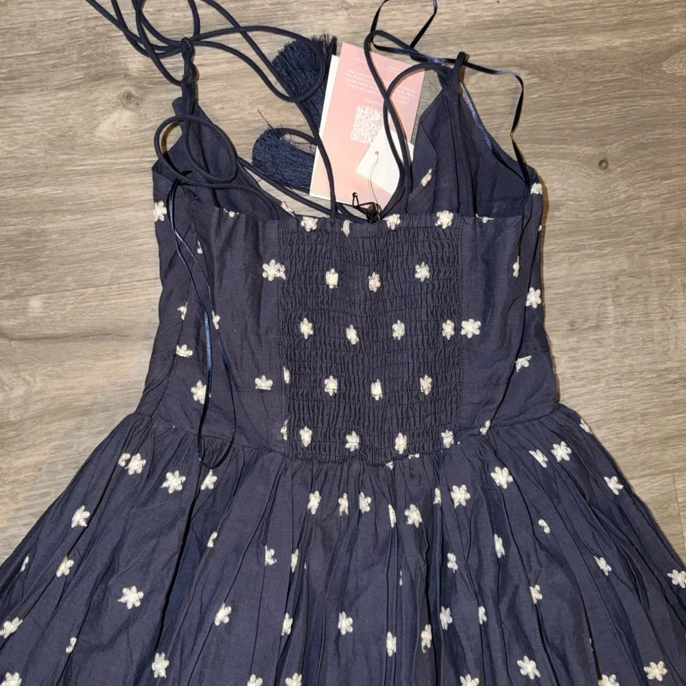 En Saison Nara Cotton Embroidered Tie-Strap Midi Dress - Picture 16 of 16